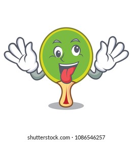 Crazy ping pong racket mascot cartoon