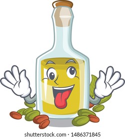 Crazy pistachio oil isolated with the cartoon