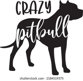 Crazy Pitbull Dog Vector File