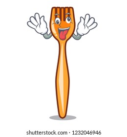 Crazy plastic fork on cartoon image funny