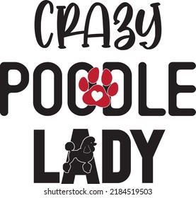 Crazy Poodle Lady Vector File