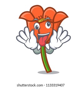 Crazy poppy flower mascot cartoon