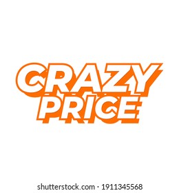 Crazy Price Shopping Offer Icon Label Design Vector