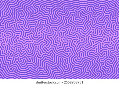 Crazy Psychedelic Surreal Pattern Vector Violet Shades Exotic Abstract Background. Microorganism Structure Visualisation Conceptual Graphic Fractal Abstraction. Contemporary Eccentric Art Illustration