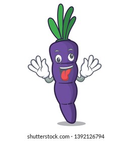 Crazy purple carrot slices in cartoon shape