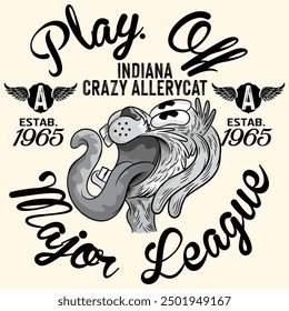 Crazy rabbit design with different types of fonts, both biker and sports texts, flags and more interactive colors. Attractive and modern style.
