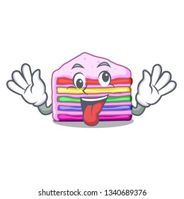 Crazy rainbow cake in ice mascot cupboard