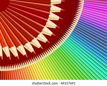 Crazy red and rainbow pencils