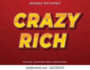 crazy rich editable text effect template with abstract background style use for business brand and logo