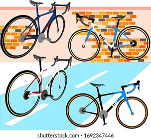 crazy for road bike in vector 