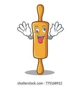 Crazy rolling pin character cartoon