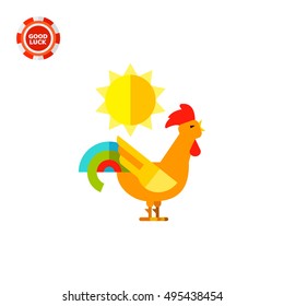 Crazy Rooster Crowing in Daytime Icon