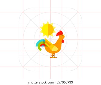 Crazy Rooster Crowing in Daytime Icon