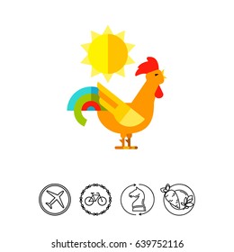 Crazy Rooster Crowing in Daytime Icon