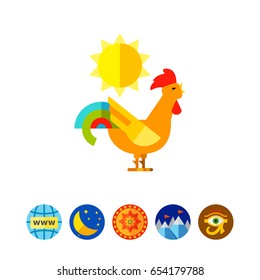 Crazy Rooster Crowing in Daytime Icon
