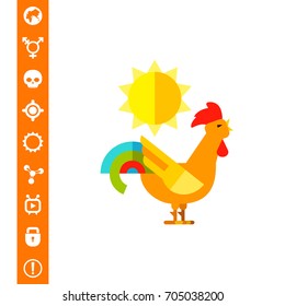 Crazy Rooster Crowing in Daytime Icon