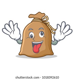 Crazy sack mascot cartoon style