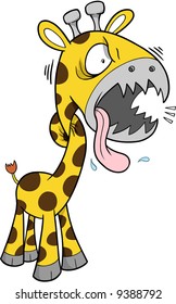 Crazy Safari Giraffe Vector Illustration
