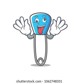 Crazy safety pin mascot cartoon