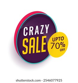 Crazy sale 70% off . Symbol and badge foe sale offer .
