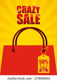 crazy sale design, vector illustration eps10 graphic 