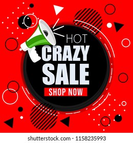 Crazy Sale. Discount Banner.