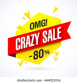 Crazy Sale Poster, Banner. Big Sale.