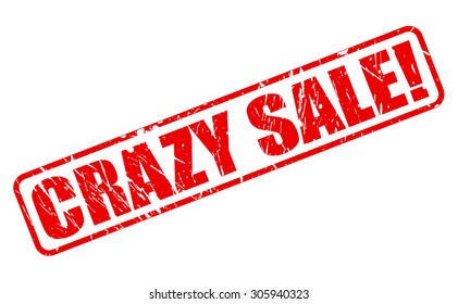 Crazy sale red stamp text on white