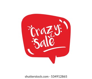 Crazy sale speech bubble doodle