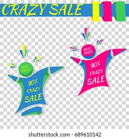 Crazy Sale. Vector Illustration. 