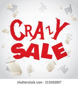 Crazy sale white red design template  