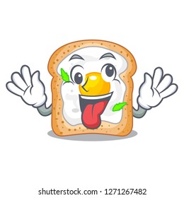 Crazy sandwich with egg isolated in mascot