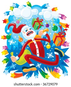 Crazy Santa in a hurry