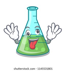 Crazy science beaker mascot cartoon