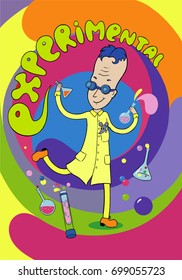 Crazy scientist conducting the experiment