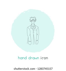 Crazy scientist icon line element. Vector illustration of crazy scientist icon line isolated on clean background for your web mobile app logo design.