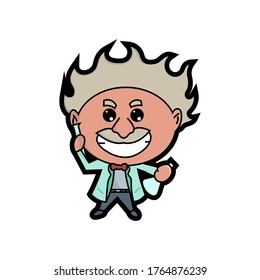 Crazy scientists laugh vector art