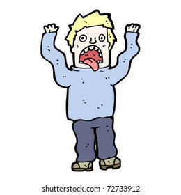 crazy screaming man cartoon