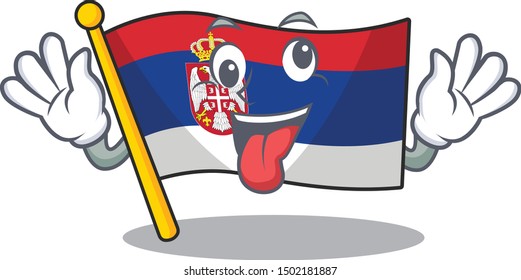 Crazy Serbian flags stored in cartoon drawer