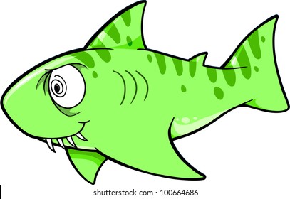 Crazy Shark Vector Illustration