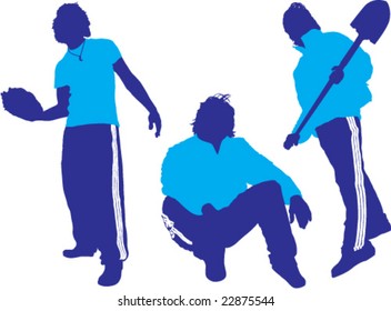 Crazy Silhouettes Vector