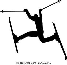 Crazy Skier Silhouette