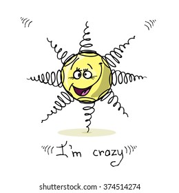 crazy smile, smiley bouncing on a spring, hand drown smile, avatar  