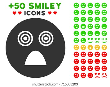 Crazy Smiley icon with colored bonus avatar symbols. Vector illustration style is flat iconic elements for web design, app user interfaces, messaging.