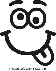 Crazy smiley with tongue and eyebrows