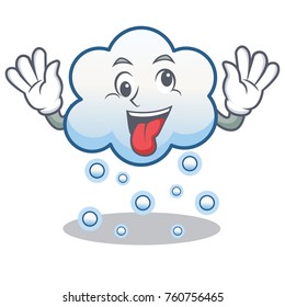 Crazy snow cloud character cartoon vector illustration