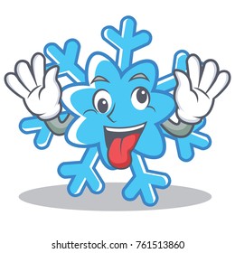 Crazy snowflake character cartoon style