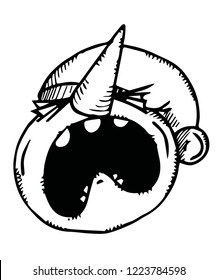 crazy snowman cartoon face