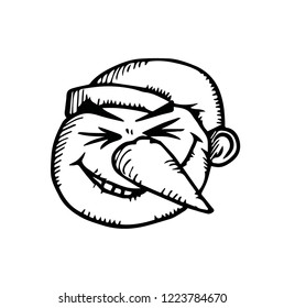 crazy snowman cartoon face