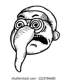 crazy snowman cartoon face